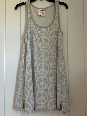 Vintage Y2K Victoria’s Secret PINK Peace Sign Gray Tank Top mini Dress Women M